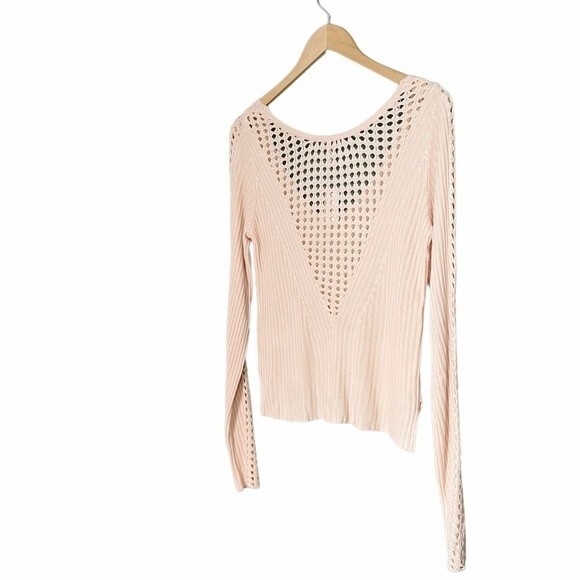 NWT Free People Starlight Ribbed Boho Tunic Open Knit Sweater Cream Size XS NEW - Picture 7 of 13